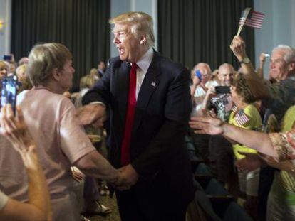 Donald Trump greets supporters in South Carolina on Tuesday.