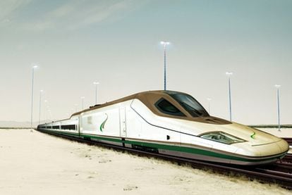 Prototype of the train that the Spanish consortium presented to Saudi authorities.