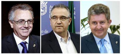 Left to right, Miguel Sanz, Enrique Maya and &Aacute;lvaro Miranda. 