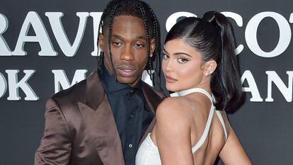 Travis Scott and Kylie Jenner, at the premiere of the Netflix documentary about the rapper, on August 27, 2019 in Los Angeles, California.