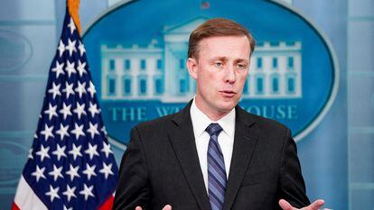 White House National Security Advisor Jake Sullivan speaks during a press briefing at the White House in Washington, D.C., U.S., September 15, 2023.