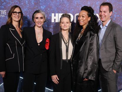 Mari Jo Winkler, Issa López, Jodie Foster, Kali Reis, and Casey Bloys at the Mexico City premiere of 'True Detective: Night Country' on January 11.