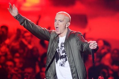 Eminem at the MTV Movie Awards in 2014.
