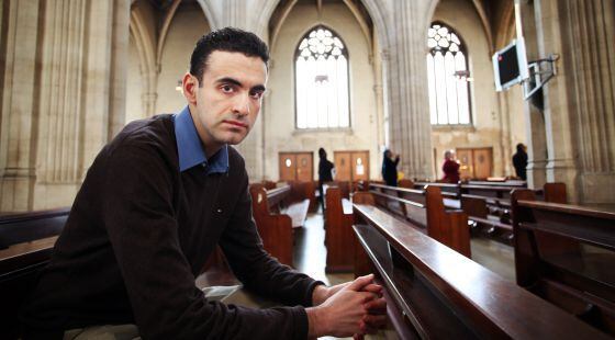 Miguel Hurtado, pictured in a Catholic church in the center of London.