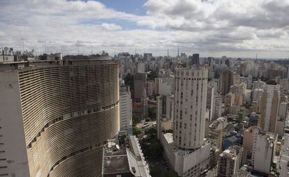 An aerial view of downtown São Paulo.