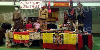 One of the stalls showing Francoist symbols in the public school.