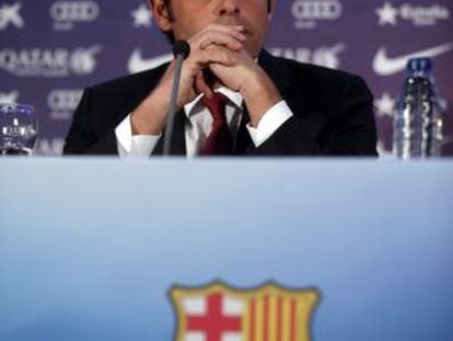 Sandro Rosell during Monday's press conference.