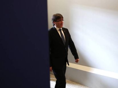 Carles Puigdemont, the head of the Catalan regional government, in Madrid on Monday.