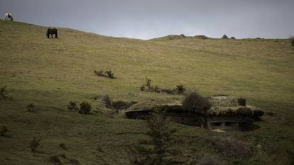 The exterior of one of the bunkers, which could hold 30 soldiers.