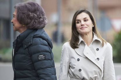 Queen Letizia and Sofía appear in public on Friday in a bid to ease rumors of a family feud.