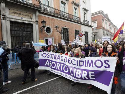 A march to protest abortion reform in Madrid in February 2014.