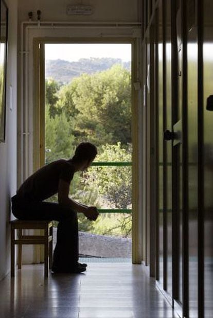 A young drug addict in a rehabilitation center in Catalonia.