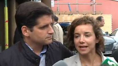 Two of Ignacio' siblings speaking to the press in London.
