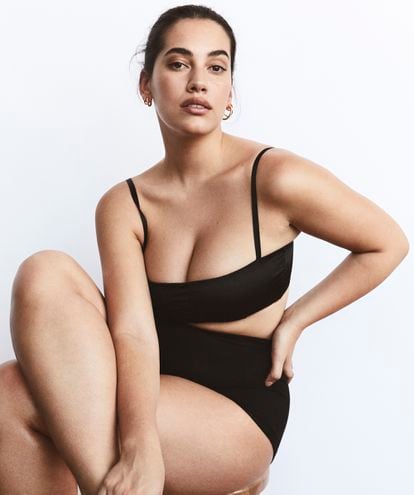 “The anxiety I experienced still comes back to me at times,” says Durán. “Sometimes I’m not well and I think it’s important to talk about it. We owe it to the girls coming up behind.” She is pictured wearing Givenchy bra, Prada bikini top and Panconesi earrings.