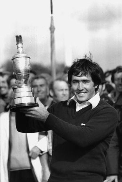 Ballesteros with the Open trophy in 1979.