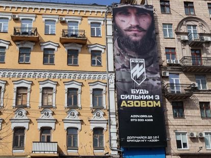 Azov Brigade recruitment poster on March 26 in Kyiv.