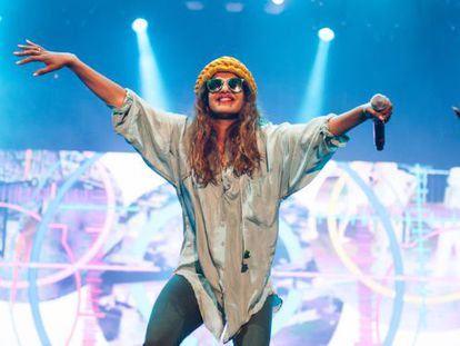 M.I.A performs at the Benicàssim Music Festival on Sunday.