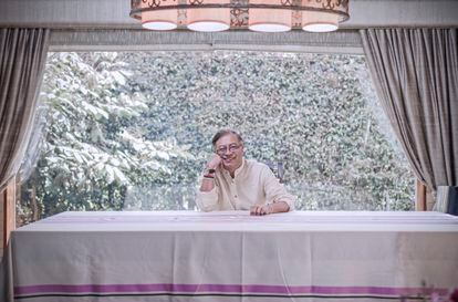 Gustavo Petro, in an interview with EL PAÍS, at his home in Chía.