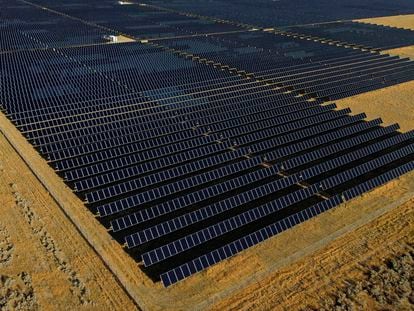A solar farm sits in Mona, Utah, on August 9, 2022.