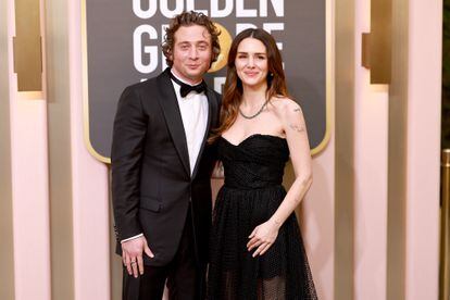 Jeremy Allen White and Addison Timlin at the Golden Globes gala; January 10, 2023; Beverly Hills, California.