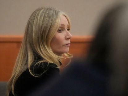 Gwyneth Paltrow sits in court during an objection by her attorney during her trial, on March 29, 2023, in Park City, Utah.