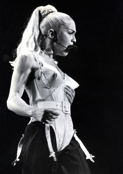 Madonna at the 'Blonde Ambition Tour'.