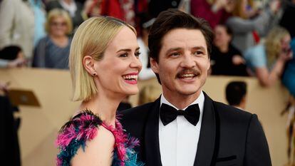 Sarah Paulson and Pedro Pascal attend the 22nd edition of the Screen Actors Guild Awards, January 30, 2016, in Los Angeles.