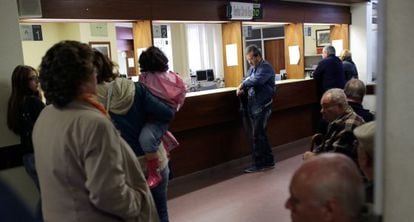 People waiting in a Lisbon hospital on Friday.