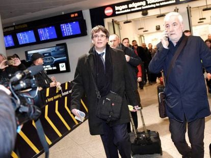 Carles Puigdemont arrives in Copenhagen.
