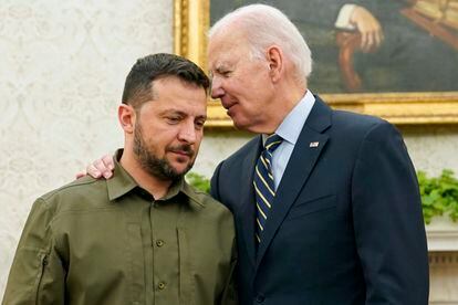 President Joe Biden meets with Ukrainian President Volodymyr Zelenskyy in the Oval Office of the White House, Thursday, Sept. 21, 2023, in Washington.