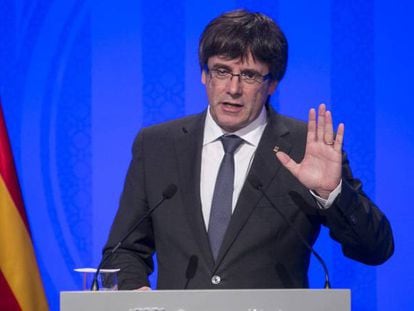 Carles Puigdemont speaks the day after the referendum.