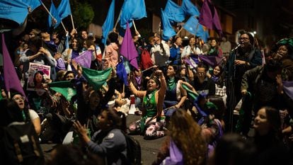 Feminist groups stage a vigil outside the headquarters of the Inter-American Court of Human Rights in San José, Costa Rica.