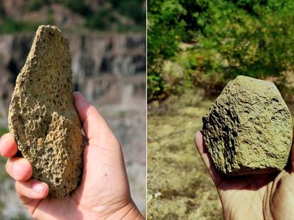 Stone tools from the Korolevo site in Ukraine.