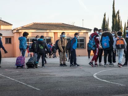 Students at Antonio Machado elementary school in Valencia.