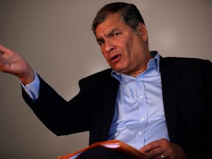 Rafael Correa, the former president of Ecuador, during an interview in September 2020 in Brussels.