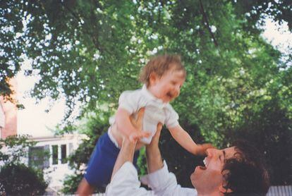  Congressman Jamie Raskin with his son, Tommy, in a photo from the family album.