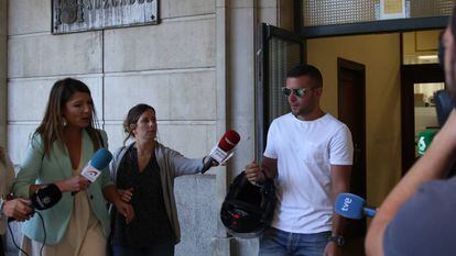 One of the members of “La Manada,” Ángel Boza, today in a Seville court.