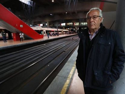 Juán Jesús Sánchez Manzano in Atocha station.