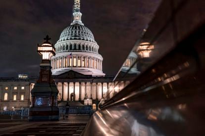 The Capitol is seen late Tuesday night, Sept. 26, 2023