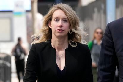 Former Theranos CEO Elizabeth Holmes leaves federal court in San Jose, California, March 17, 2023.