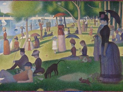 ‘A Sunday Afternoon on the Island of La Grande Jatte,’ painted in 1884 by Georges-Pierre Seurat. What many perceive as bucolic and calm is a source of anxiety and concern for others, due to a very simple fact: the next day is Monday.