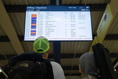 Ryanair flight information at Berlin airport on Friday.