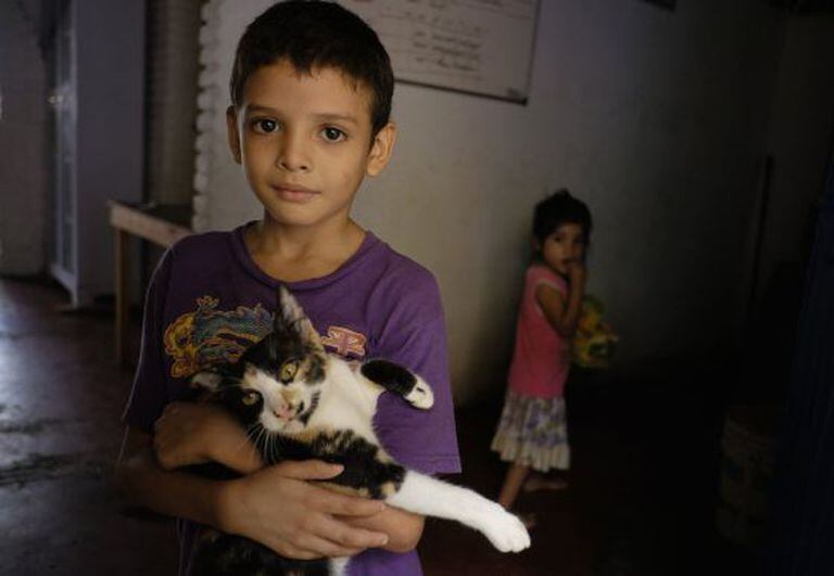 A child from Honduras at an immigrant shelter in Mexico.