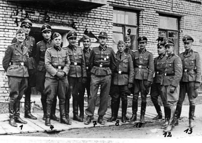Einsatzgruppen A officers. Otto Kraus is the fourth from left.