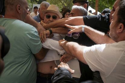 Altercation at the military cemetery of the Israeli city of Beer Sheva during a ceremony attended by the Minister of National Security, Itamar Ben-Gvir, on Tuesday.
