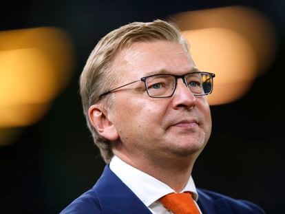 Serhii Palkin, CEO of Shakhtar Donetsk, in Hamburg during the first match of this season's Champions League.