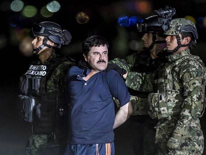Joaquín Guzmán, 'El Chapo', after he was arrested in January 2016.