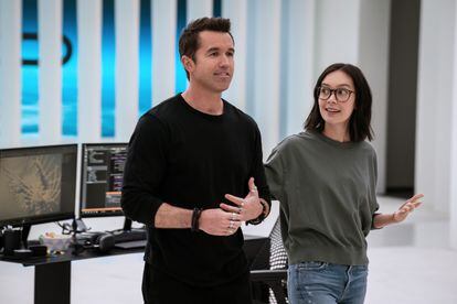 Rob McElhenney and Charlotte Nicdao, in the third season of 'Mythic Quest'.