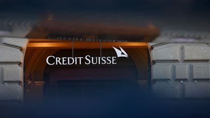 Credit Suisse logo at its headquarters in Zurich, Switzerland.