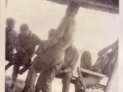 Young people confined in a UMAP camp in Cuba.